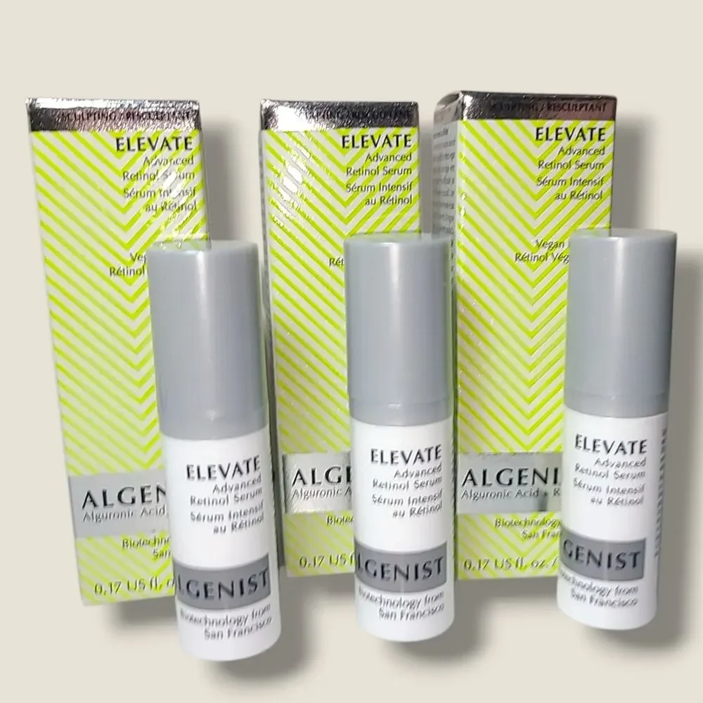 3 x‎ Algenist Elevate Advanced Retinol Serum Face Firming 0.17 fl. oz. /5 mL